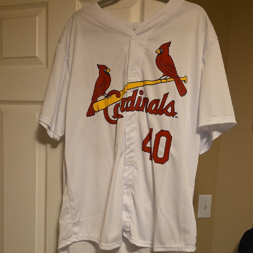Cardinals White Jersey with Red Accents